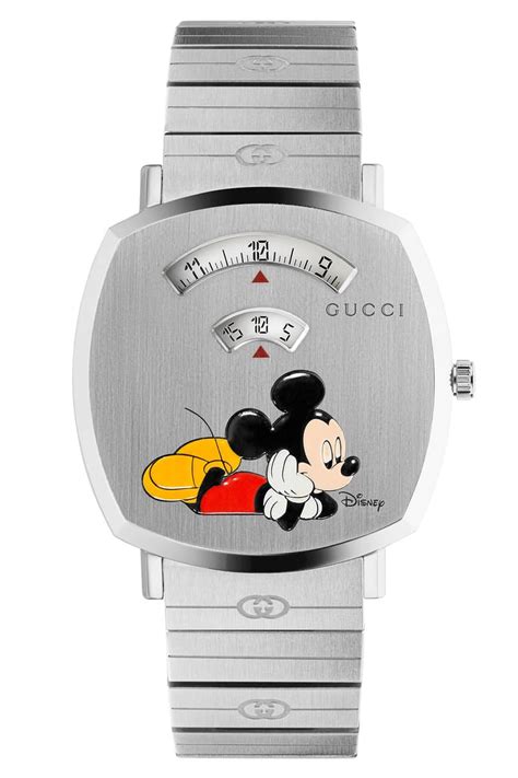 mickey mouse gucci gold grill|Gucci Disney X Gucci Grip watch, 40mm YA157307.